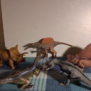 Reptile Dinosaur Toy Set - Brown, Gray, Blue